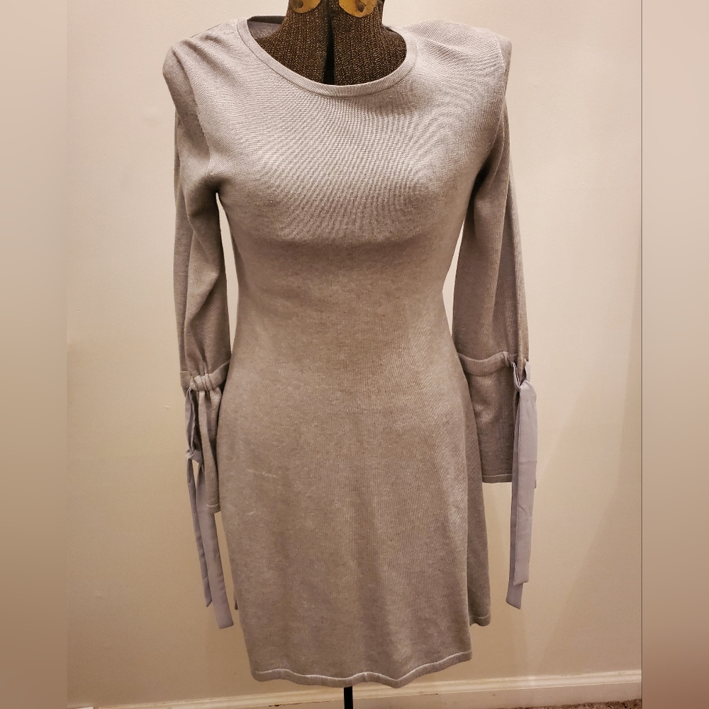 Cece Women's Gray Sweater Dress with Bell Sleeves Size Small